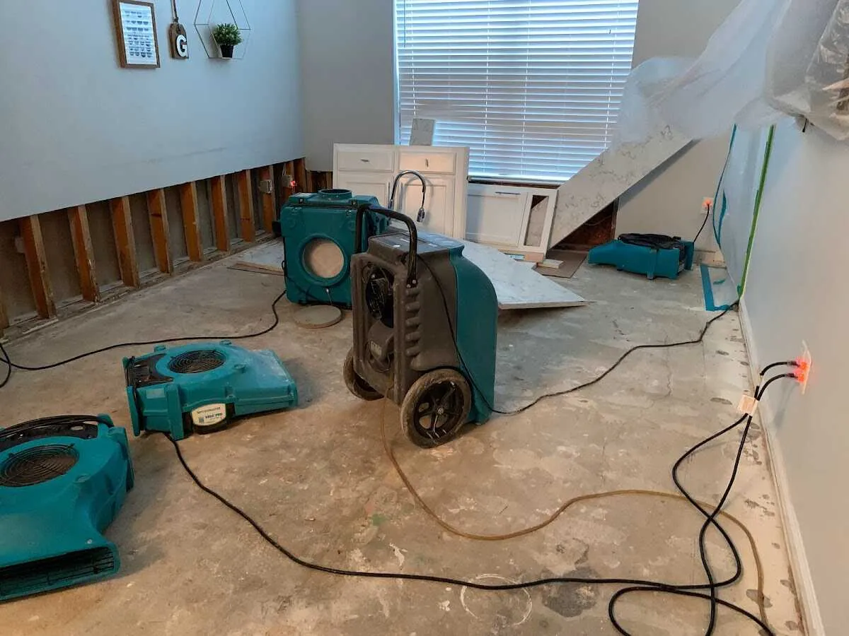 Dehumidifier in flood-cut room for Water Extraction & Removal in Union City